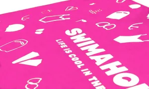 Swimaholic swimming world microfibre towel ružová
