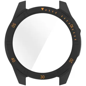 PC FULL COVER Plastový kryt so sklom pre Garmin Tactix 8 Solar 51mm BLACK-ORANGE