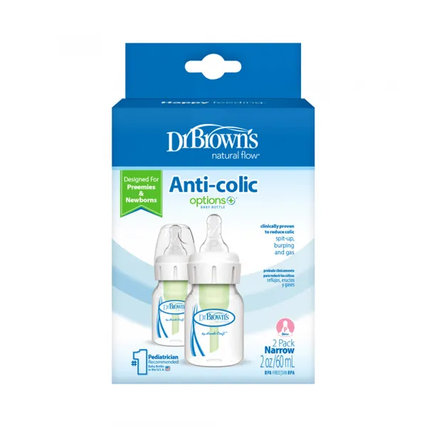 Dojčenská fľaša options+ Anti-colic 60ml – 2ks (SB2200-P3)