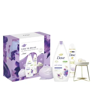 DOVE darčeková kazeta Time to Relax (Dove sprchový gél Anti stress 250ml + Dove deodorant v spreji Clean Touch 150ml + Dove tuhé mydlo Relaxing 90g +