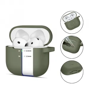 Tech-Protect Silicone Hook puzdro na Apple AirPods 4, tmavozelené
