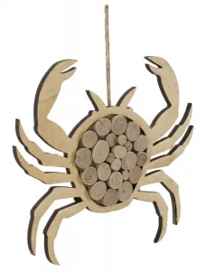 Mauro Ferretti Závěsná dřevěná dekorace Crab hnědá