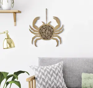 Mauro Ferretti Závěsná dřevěná dekorace Crab hnědá