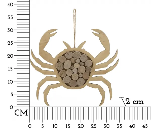 Mauro Ferretti Závěsná dřevěná dekorace Crab hnědá