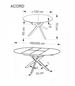 HALMAR Rozkládací jídelní stůl ACORD 120/200 cm dub přírodní/černý