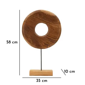 Mauro Ferretti Dřevěná dekorace Dorat 58 cm hnědá