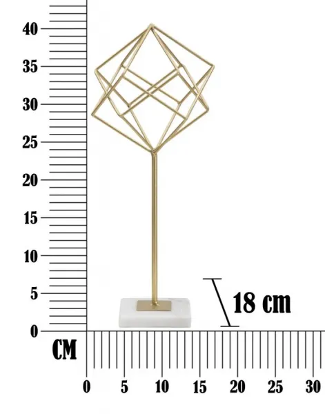 Mauro Ferretti Kovová dekorace Cube 41,5 cm zlatá