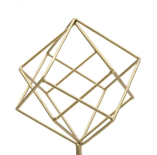 Mauro Ferretti Kovová dekorace Cube 52,5 cm zlatá