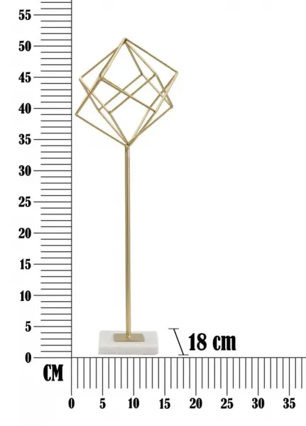 Mauro Ferretti Kovová dekorace Cube 52,5 cm zlatá