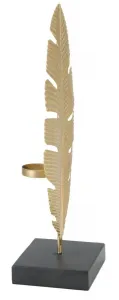 Mauro Ferretti Kovový svícen Leaf Glam 34 cm zlatý