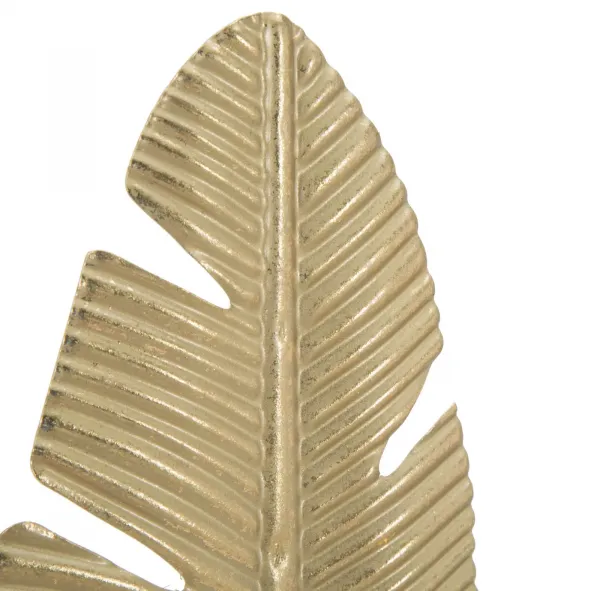 Mauro Ferretti Kovový svícen Leaf Glam 34 cm zlatý