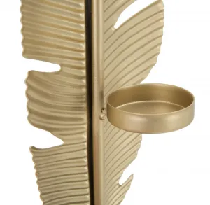 Mauro Ferretti Kovový svícen Leaf Glam 34 cm zlatý