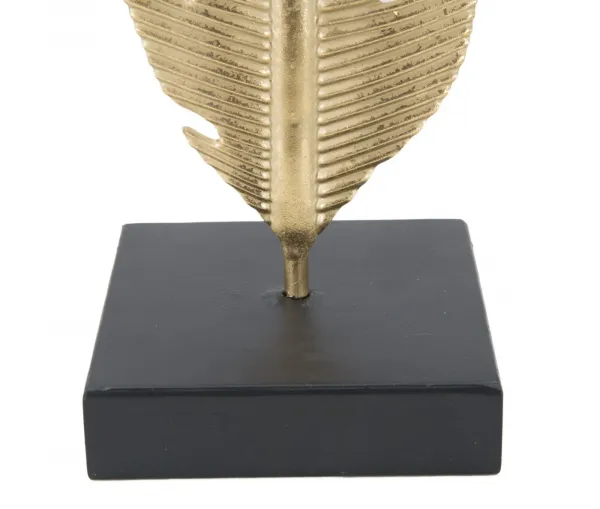 Mauro Ferretti Kovový svícen Leaf Glam 34 cm zlatý