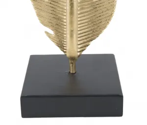 Mauro Ferretti Kovový svícen Leaf Glam 34 cm zlatý