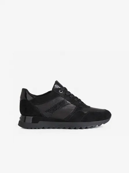 Black Women's Suede Sneakers Geox Tabelya - Women's