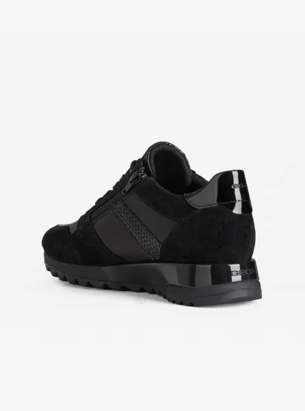 Black Women's Suede Sneakers Geox Tabelya - Women's