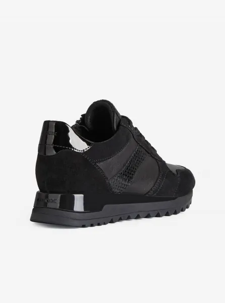 Black Women's Suede Sneakers Geox Tabelya - Women's