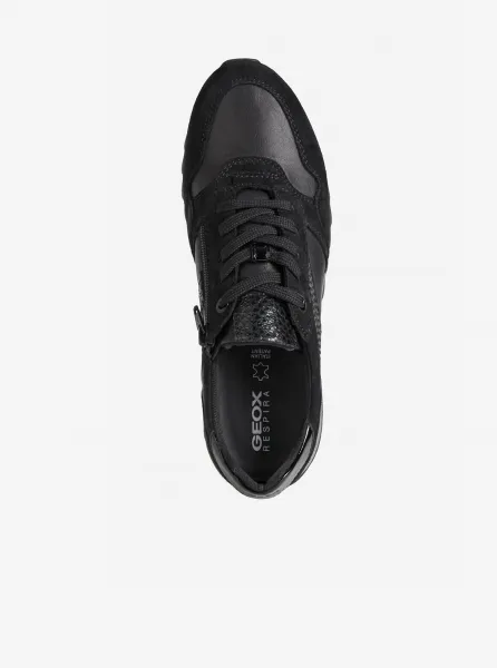 Black Women's Suede Sneakers Geox Tabelya - Women's