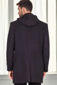 PLT9335 DEWBERRY MEN'S COAT-PATTERNED NAVY BLUE