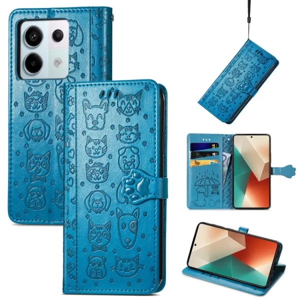 ART ANIMALS Peňaženkový obal pre Xiaomi Redmi Note 13 Pro 5G / Xiaomi Poco X6 5G modrý
