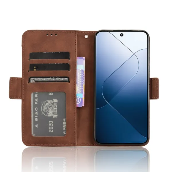 SLOT Peňaženkový obal pre Xiaomi 14 hnedý