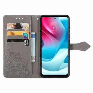 ART Peňaženkový kryt Motorola Moto G60s ORNAMENT šedý