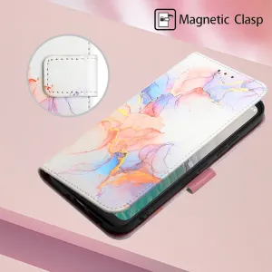 ART MARBLE Peňaženkový kryt Nokia C32 WHITE ORANGE