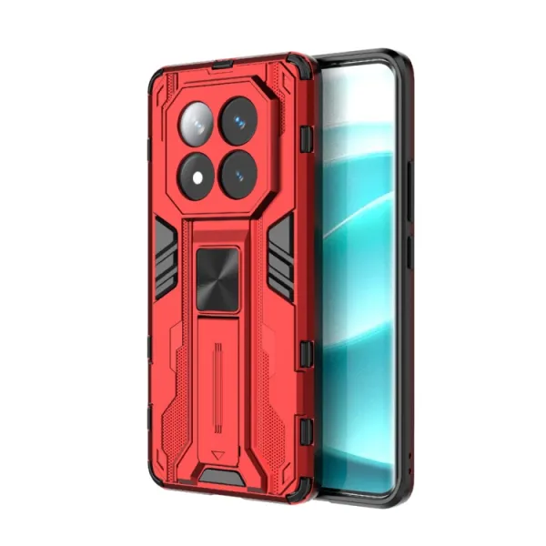 SUPERSONIC Ochranný obal so stojanom pre Xiaomi Redmi Note 14 Pro+ 5G červený