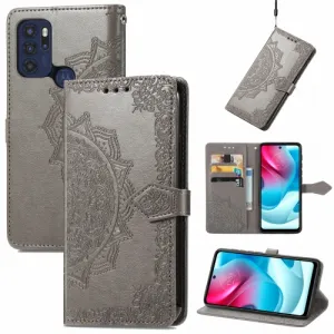 ART Peňaženkový kryt Motorola Moto G60s ORNAMENT šedý