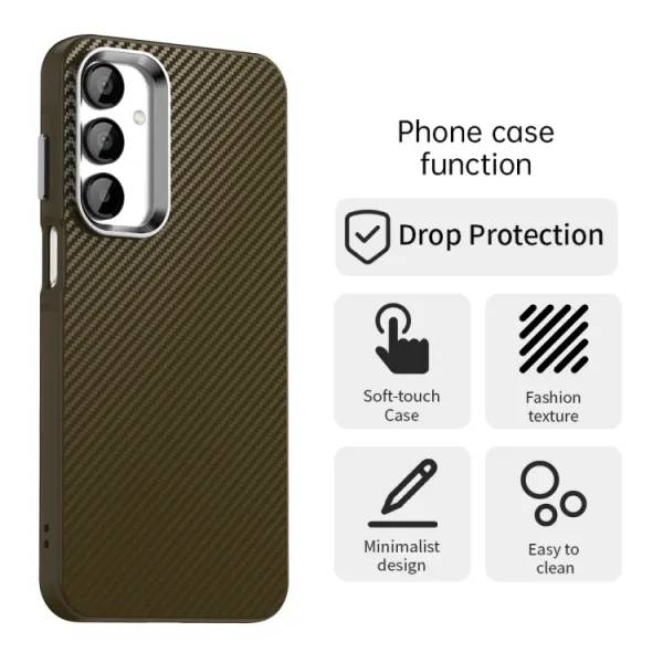 IMD CARBON Ochranný kryt pre Samsung Galaxy A16 / A16 5G hnedý