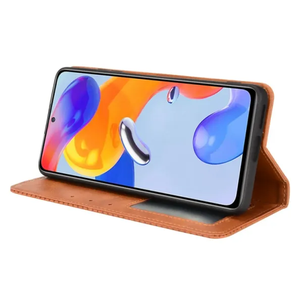 BUSINESS Peňaženkový kryt pre Xiaomi Redmi Note 11 Pro 5G / Note 11 Pro hnedý