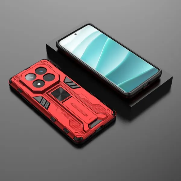 SUPERSONIC Ochranný obal so stojanom pre Xiaomi Redmi Note 14 Pro+ 5G červený