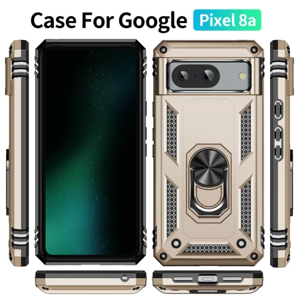 RING Kryt s držiakom pre Google Pixel 8a zlatý