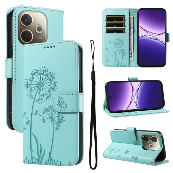 ART DANDELION Peňaženkové puzdro pre Oppo A5 Pro 5G svetlozelené