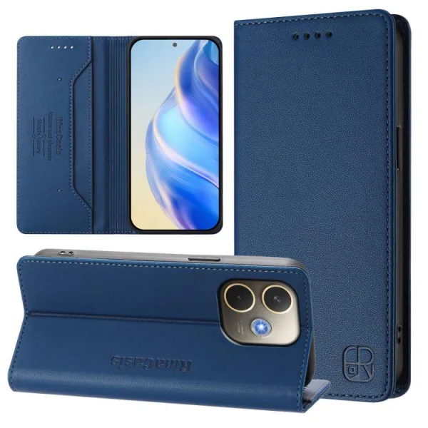 RINA Zaklápacie puzdro pre Oppo A5 Pro 5G tmavomodré