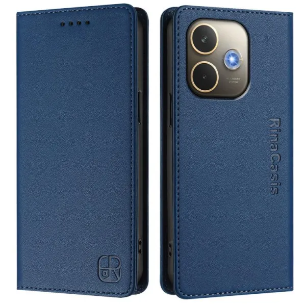 RINA Zaklápacie puzdro pre Oppo A5 Pro 5G tmavomodré