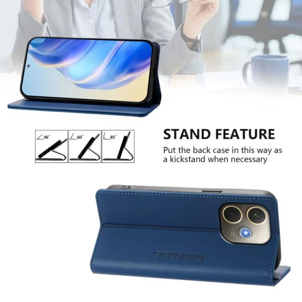 RINA Zaklápacie puzdro pre Oppo A5 Pro 5G tmavomodré