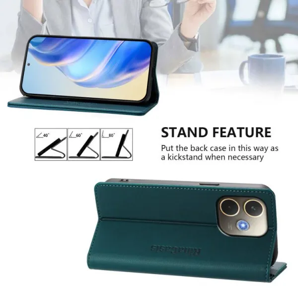 RINA Zaklápacie puzdro pre Oppo A5 Pro 5G tmavozelené