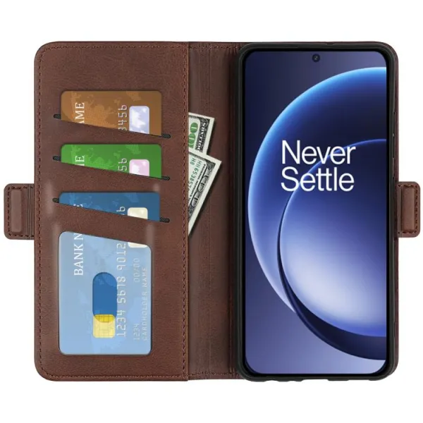 SIDE Peňaženkové puzdro pre OnePlus 15 tmavohnedé