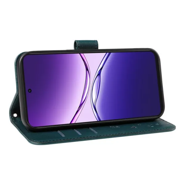 ART DANDELION Peňaženkové puzdro pre Oppo A5 Pro 5G tmavozelené