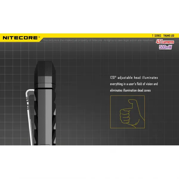 THUMBLEO Nitecore Nitecore Baterka Thumb LEO (červená/modrá/signal) s akumulátorom (45 lumen)