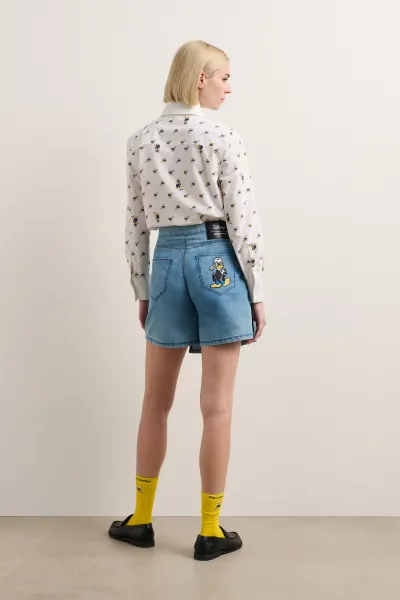 Sukňa Karl Lagerfeld Klxdisney Pleated Denim Skort Mid Blue Denim