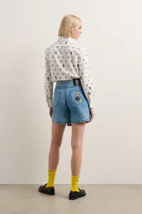 Sukňa Karl Lagerfeld Klxdisney Pleated Denim Skort Mid Blue Denim