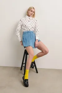 Sukňa Karl Lagerfeld Klxdisney Pleated Denim Skort Mid Blue Denim