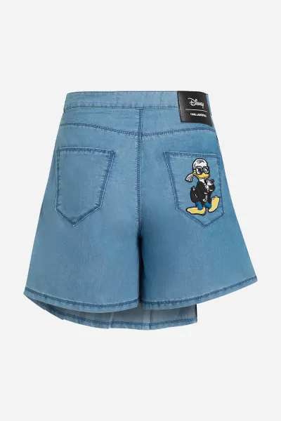 Sukňa Karl Lagerfeld Klxdisney Pleated Denim Skort Mid Blue Denim