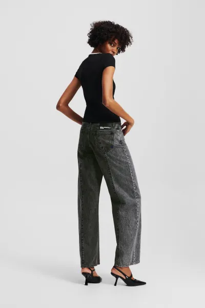 Džínsy Karl Lagerfeld Jeans Klj Mr Relaxed Blocked Denim Washed Black Blocked