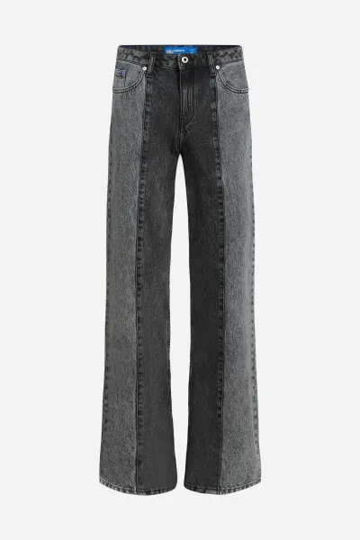Džínsy Karl Lagerfeld Jeans Klj Mr Relaxed Blocked Denim Washed Black Blocked