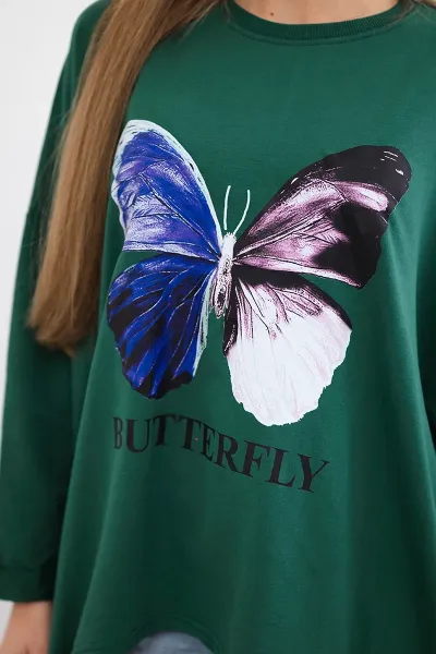 Legínovo Oversize béžová blúzka s potlačou Farba: Modrá, Veľkosť: UNI