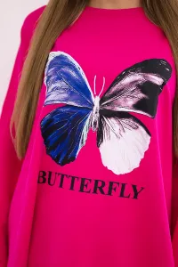 Legínovo Oversize béžová blúzka s potlačou Farba: Modrá, Veľkosť: UNI
