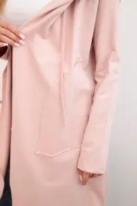 Legínovo Kabát s voľnou kapucňou horčicový Farba: Khaki, Veľkosť: UNI